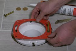 Positioning the repair ring. Positioning the repair ring.