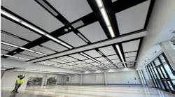 Slot diffusers in the cafeteria atrium. Slot diffusers in the cafeteria atrium.