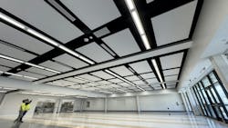 Slot diffusers in the cafeteria atrium. Slot diffusers in the cafeteria atrium.