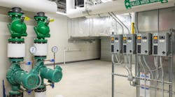 A view of the completed mechanical room at the new healthcare center. A view of the completed mechanical room at the new healthcare center.
