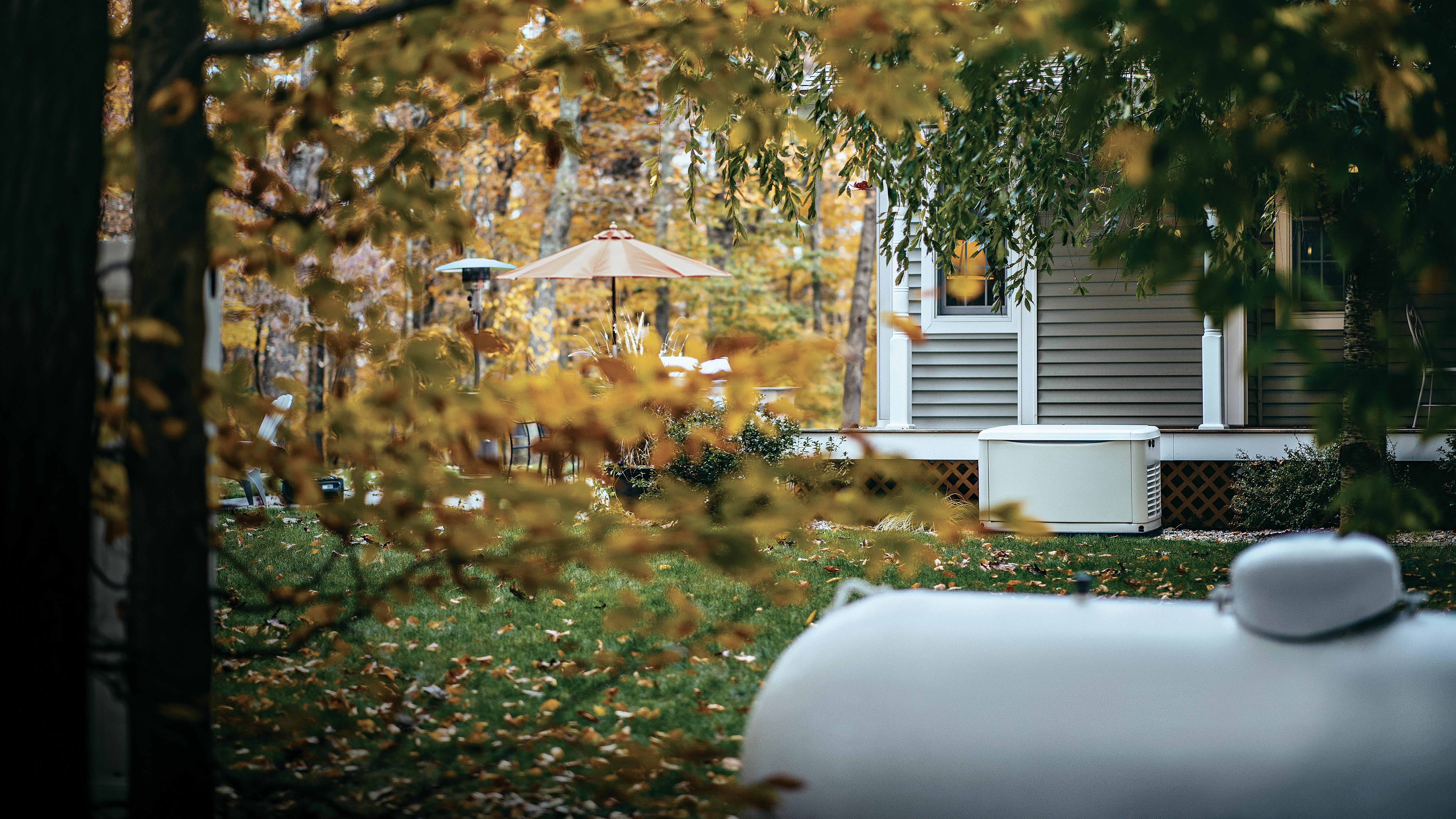 An outdoor propane tank.