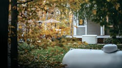 An outdoor propane tank. An outdoor propane tank.