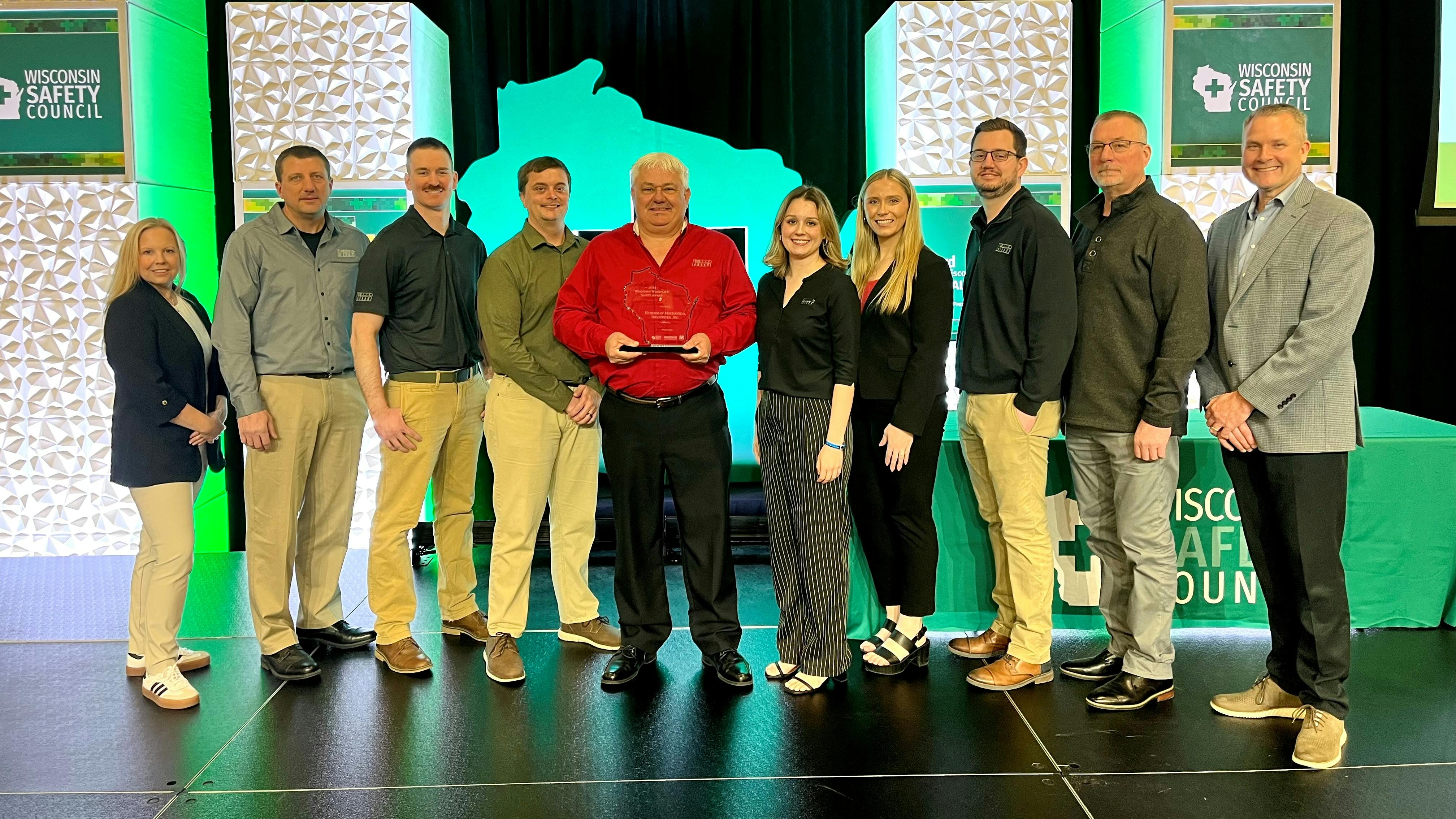 Hurckman Mechanical Industries (HMI) receiving the award from the Wisconsin Safety Council.
