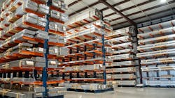 An aluminum extrusion warehouse in Texas. An aluminum extrusion warehouse in Texas.