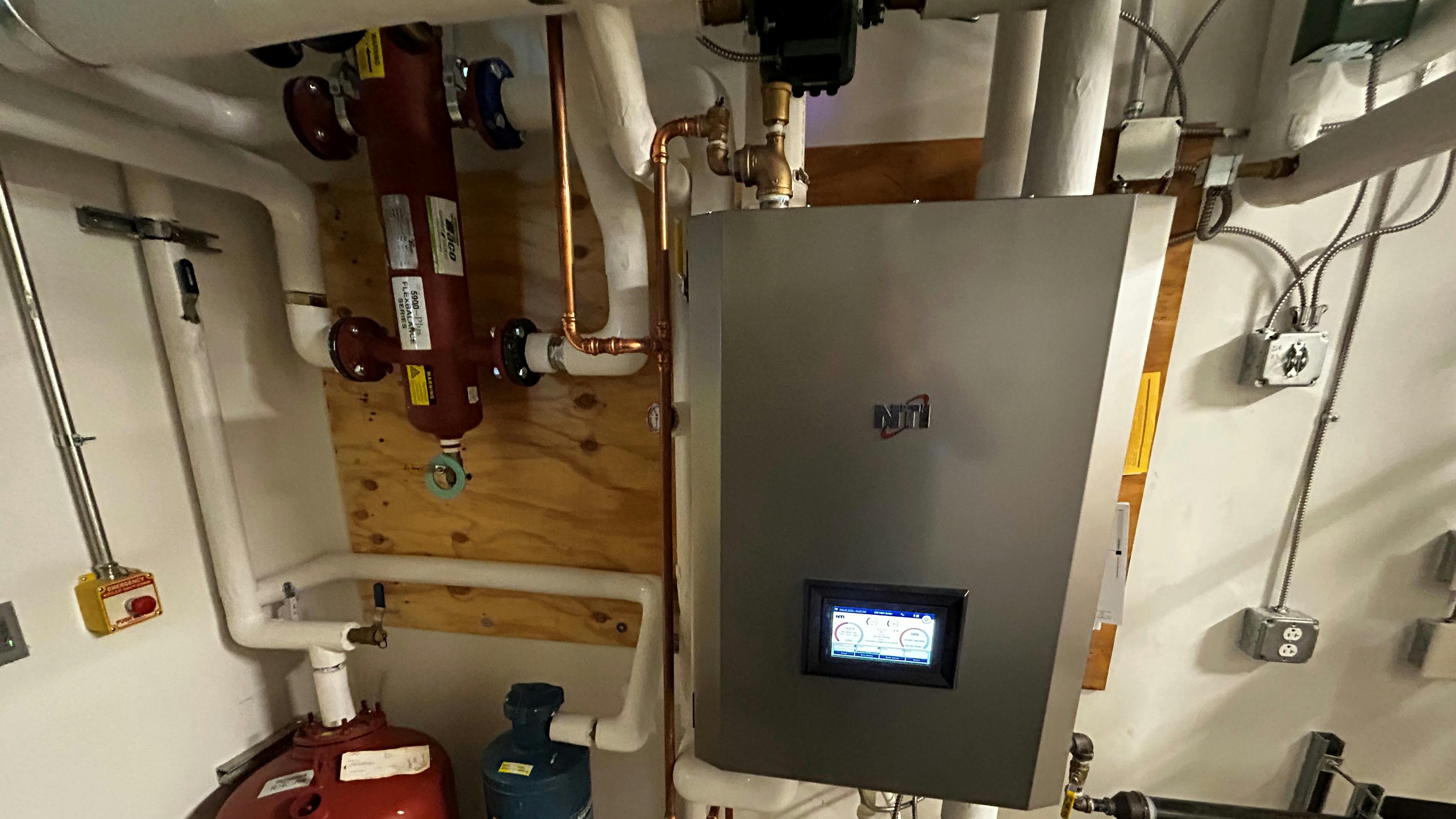 A view of the upgraded mechanical room.