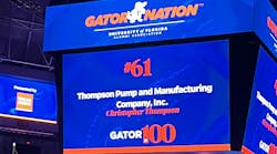 Up on the scoreboard at the University of Florida stadium. Up on the scoreboard at the University of Florida stadium.