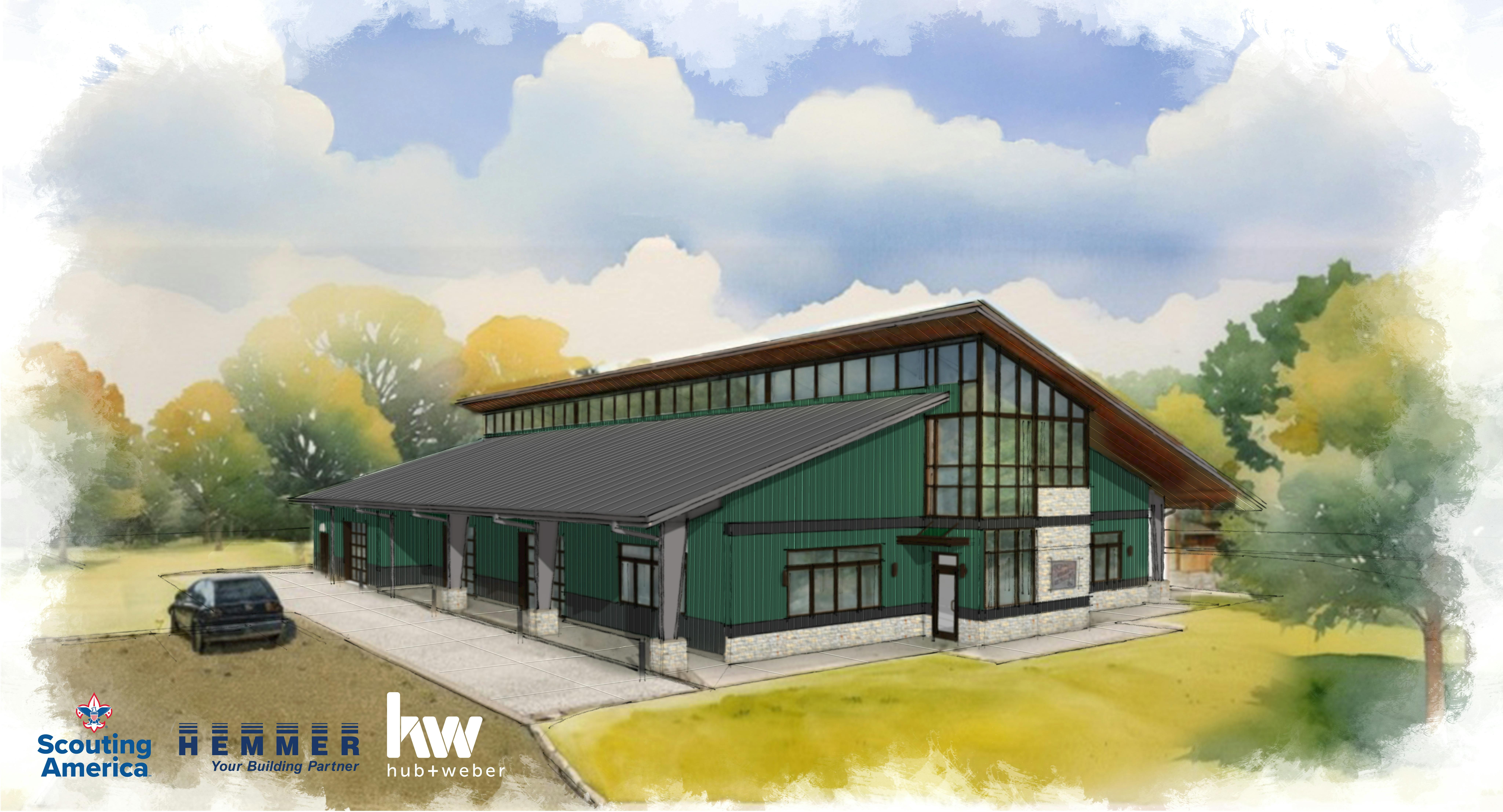 An artist's conception of the finished Skilled Trades Education Center.
