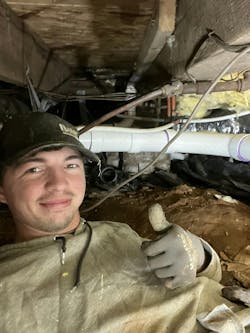 Tucker Baney on the job. Tucker Baney on the job.