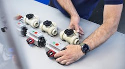 Valve automation center components on display. Valve automation center components on display.