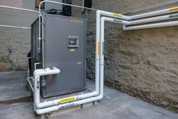 The Laars E-Therm Heat Pump Water Heater installed at 850 Bryant Avenue. The Laars E-Therm Heat Pump Water Heater installed at 850 Bryant Avenue.