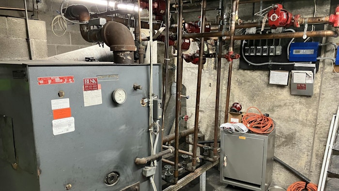 A view of the mechanical room.