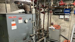 A view of the mechanical room. A view of the mechanical room.