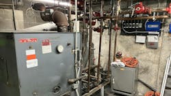 A view of the mechanical room. A view of the mechanical room.
