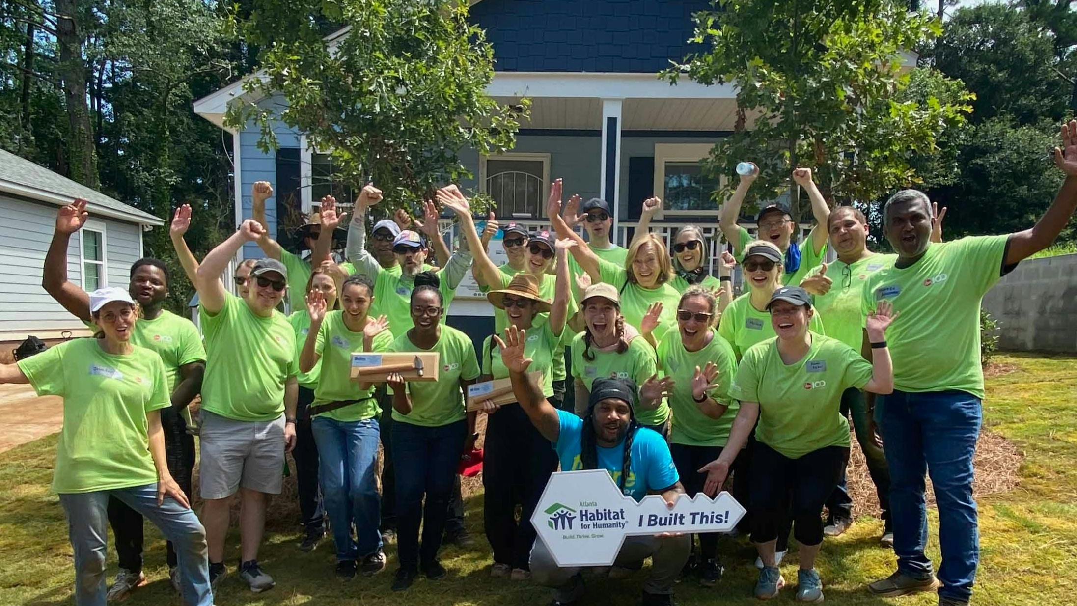 Dozens of Rheem's metro-Atlanta based employees volunteered in the building and landscaping process.