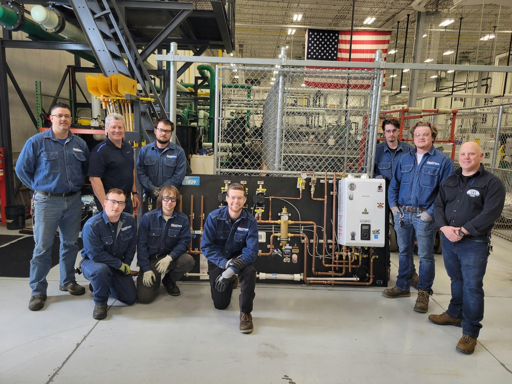 Students at the Chicago Pipefitters Training Center, Local 597, in Mokena, Ill.