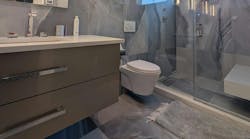 Wall-hung toilets with Geberit concealed carriers and flush plate actuators are available in a wide range of finishes to complement each bathroom’s materials. Wall-hung toilets with Geberit concealed carriers and flush plate actuators are available in a wide range of finishes to complement each bathroom’s materials.