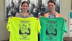 Sydney Tubin and Kelly Cancilla with the T-shirts. Sydney Tubin and Kelly Cancilla with the T-shirts.