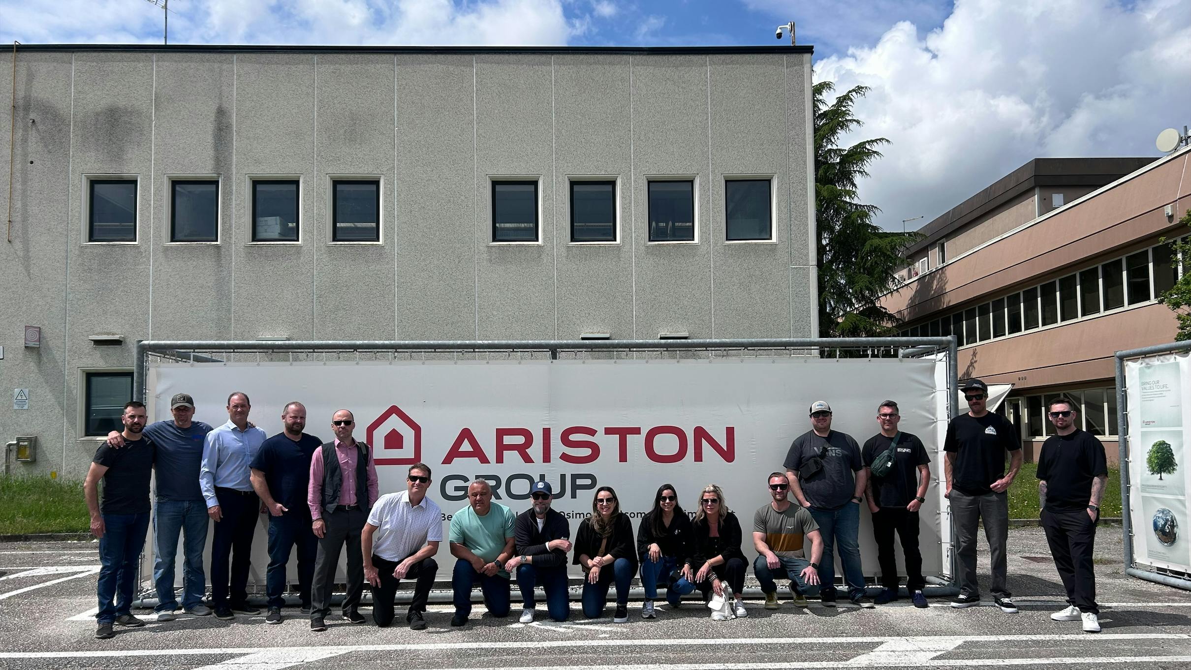 The group visiting the Ariston factories in Fabriano, Italy,