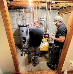 After a water heater failed in a Massachusetts home, Powers Energy installed an HTP SuperStor indirect unit to deliver hot water for the 1,900 square-foot house. After a water heater failed in a Massachusetts home, Powers Energy installed an HTP SuperStor indirect unit to deliver hot water for the 1,900 square-foot house.