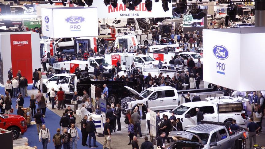 a view of the expo hall at work truck week 2025