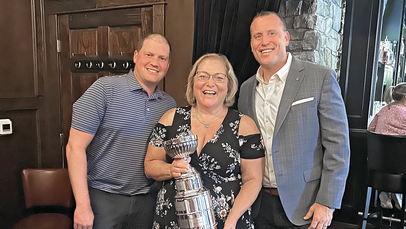 Alex Messmer, Sheryl Sabin and Tim Nichols during the celebratory gathering near Buffalo, NY.