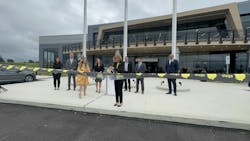 Marki Huston, Viega North America CEO, cuts the ribbon, officially opening the new Ohio manufacturing plant and training facility. Marki Huston, Viega North America CEO, cuts the ribbon, officially opening the new Ohio manufacturing plant and training facility.