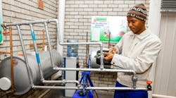 Plumber at Vocational Skills Training Centre. Plumber at Vocational Skills Training Centre.