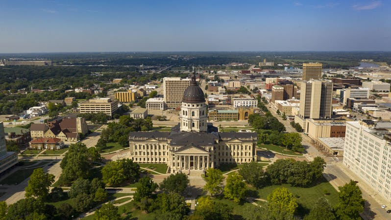 State capitol building in Topeka, KS.