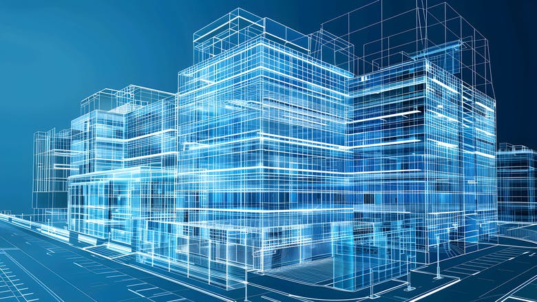 Building Information Modeling (BIM) software is used to plan and visualize construction projects in a digital environment. AI generated
