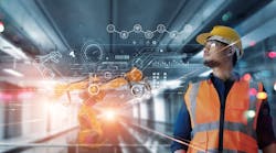 Technical Industrial Engineer working and control robotics with monitoring system software and industry network connection on modern interface. Technical Industrial Engineer working and control robotics with monitoring system software and industry network connection on modern interface.