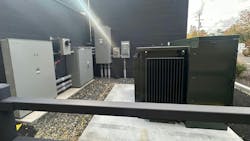 A high pressure gas distribution system was installed to feed the buildings seven rooftop HVAC units and gas dryers. A high pressure gas distribution system was installed to feed the buildings seven rooftop HVAC units and gas dryers.
