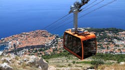The cable car from Dubrovnik old town up to Srd Hill, Croatia The cable car from Dubrovnik old town up to Srd Hill, Croatia