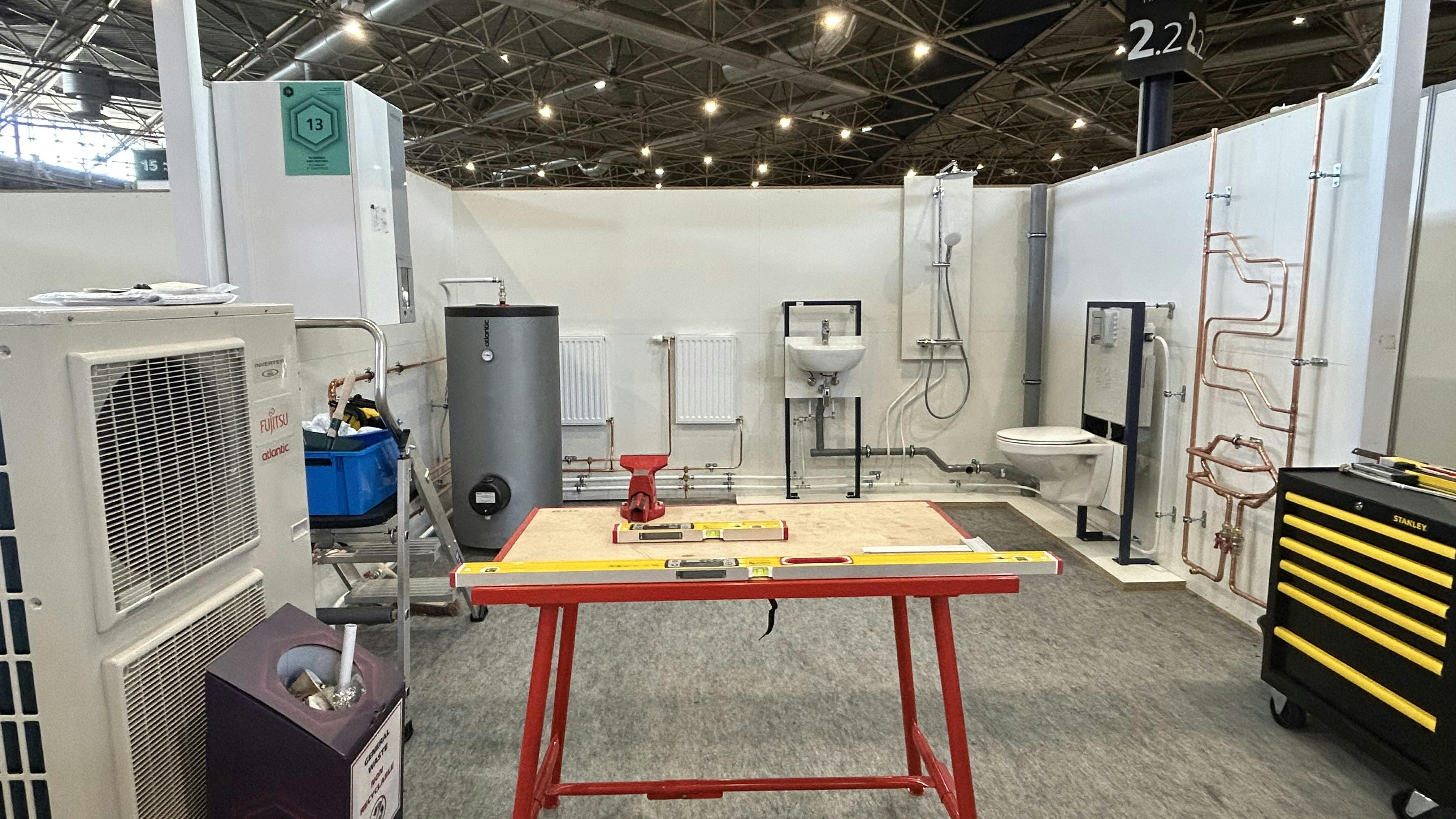 An example of the plumbing competition set-up from WorldSkills 2024 in Lyon, France.