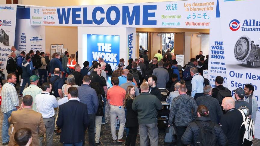 Attendees at the Indianapolis Convention Center during Work Truck Week 2025.