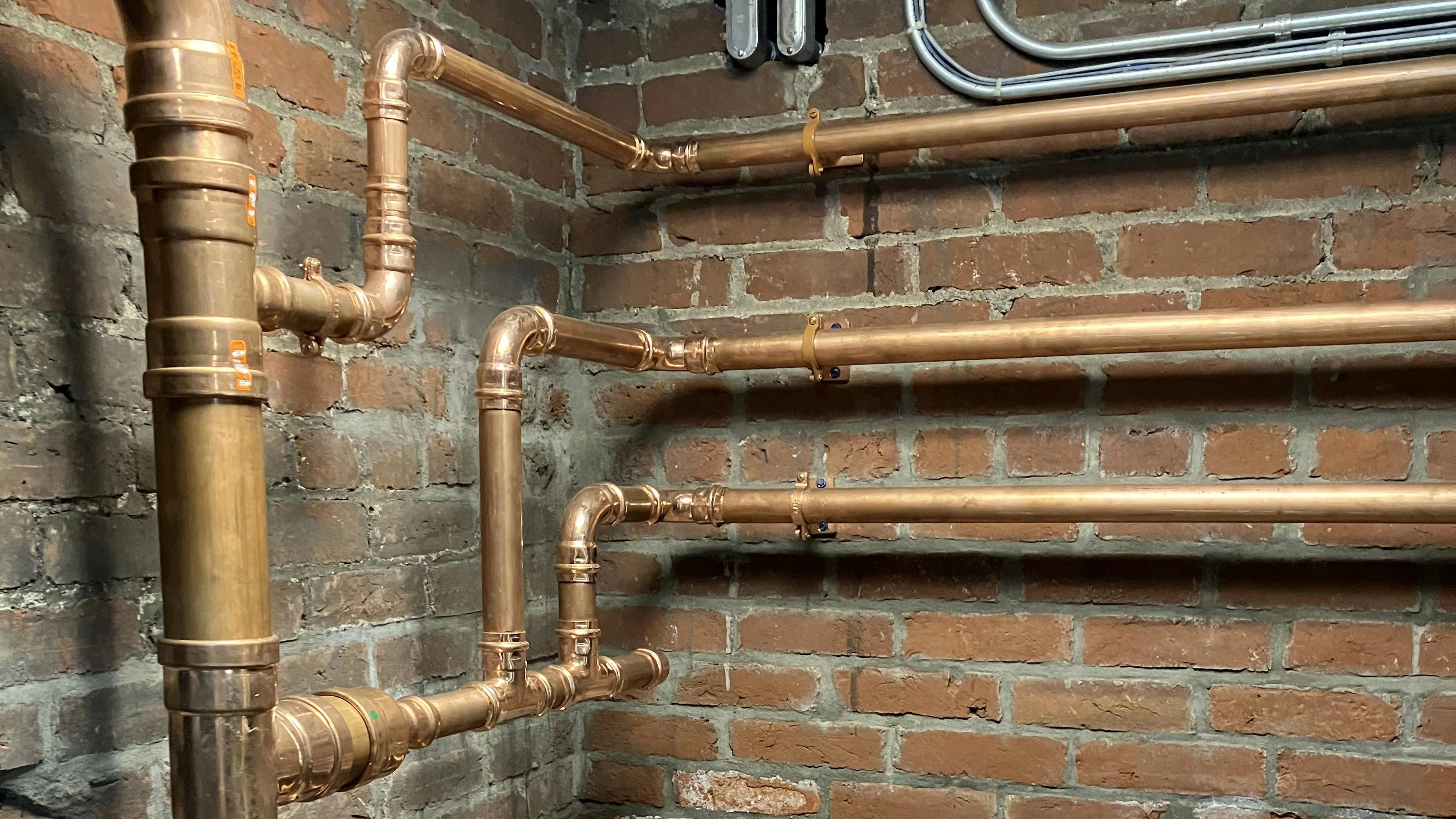 The larger piping is 3&rdquo; while the smaller pipes are 1-1/2&rdquo;.
