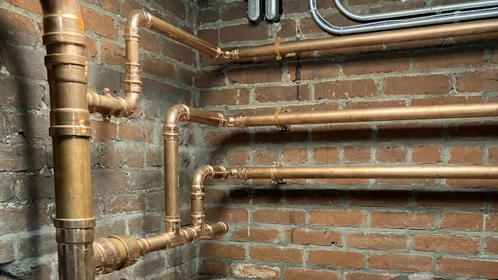 The larger piping is 3” while the smaller pipes are 1-1/2”.