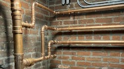 The larger piping is 3” while the smaller pipes are 1-1/2”. The larger piping is 3” while the smaller pipes are 1-1/2”.