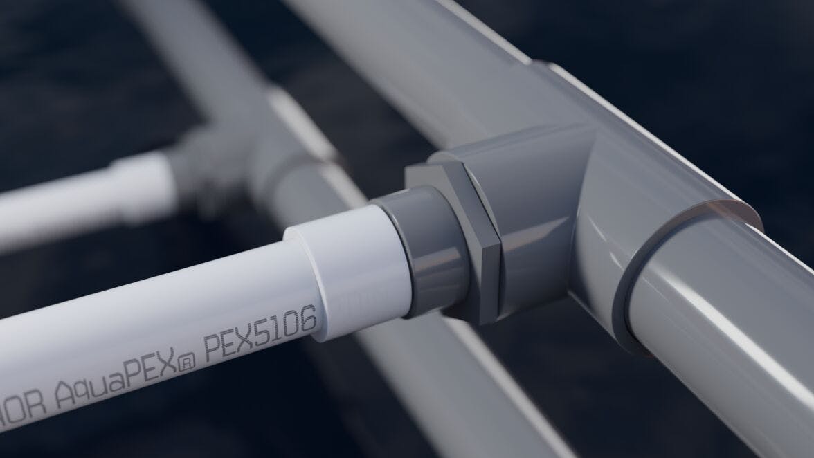 ChlorFIT and AquaPEX hybrid piping.