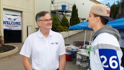 NTI President Grzegorz Wojcik talks with Patryk Zubek of the Saint John Sea Dogs. NTI President Grzegorz Wojcik talks with Patryk Zubek of the Saint John Sea Dogs.
