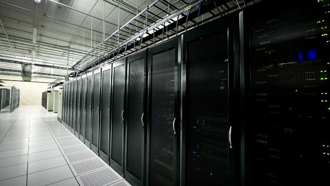 Interior view of a data center with equipment