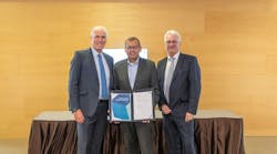 Left: David Hoey, CEO, WorldSkills International, Center: Troy Benavidez, Right: Francis Hourant, President and Chair of the Board, WorldSkills International Left: David Hoey, CEO, WorldSkills International, Center: Troy Benavidez, Right: Francis Hourant, President and Chair of the Board, WorldSkills International