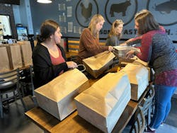 Each year the Plumbing Outfitters team sources and hand delivers full, hot Thanksgiving meals to families in need. Each year the Plumbing Outfitters team sources and hand delivers full, hot Thanksgiving meals to families in need.