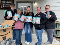 Quality Heating Cooling Plumbing & Electric employees with a few of the personal hygiene kits they helped pack. Quality Heating Cooling Plumbing & Electric employees with a few of the personal hygiene kits they helped pack.