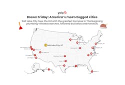 Most clogged cities map Most clogged cities map