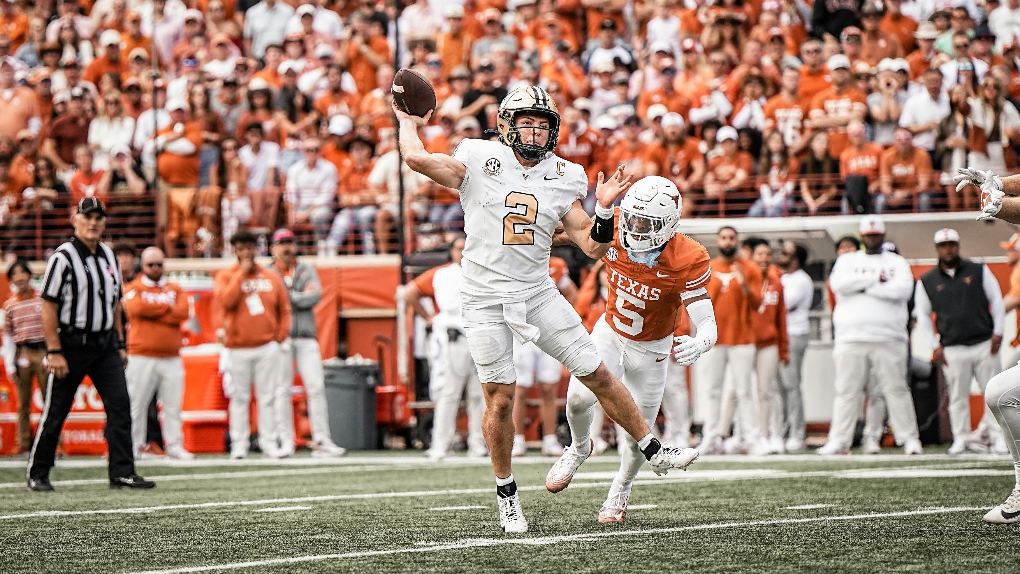 Vanderbilt&rsquo;s Diego Pavia in action.