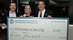 (Left to right) Greater Boston PCA Executive Director Andrew DeAngelo; Maureen Rogers, Christmas in the City; and Greater Boston PCA President Kenneth Reagan. (Left to right) Greater Boston PCA Executive Director Andrew DeAngelo; Maureen Rogers, Christmas in the City; and Greater Boston PCA President Kenneth Reagan.