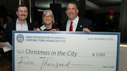 (Left to right) Greater Boston PCA Executive Director Andrew DeAngelo; Maureen Rogers, Christmas in the City; and Greater Boston PCA President Kenneth Reagan. (Left to right) Greater Boston PCA Executive Director Andrew DeAngelo; Maureen Rogers, Christmas in the City; and Greater Boston PCA President Kenneth Reagan.