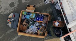 A contractor-sponsored food drive. A contractor-sponsored food drive.