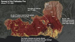 A satellite view of the Palisades Fire. A satellite view of the Palisades Fire.