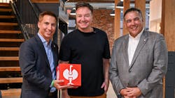 STRAUSS CEO Henning Strauss (center), Columbus Mayor Andrew Ginther (right), and Columbus Partnership CEO Jason Hall (left). STRAUSS CEO Henning Strauss (center), Columbus Mayor Andrew Ginther (right), and Columbus Partnership CEO Jason Hall (left).